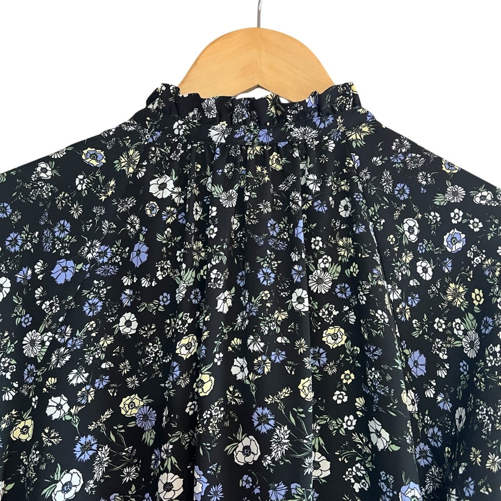 Uniqlo x Paul & Joe floral short sleeve loose fit blouse L excellent condition - Picture 9 of 14